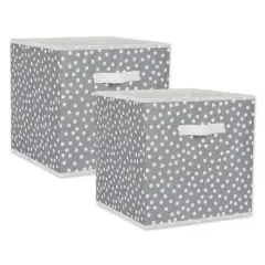 DII&reg; 13" Gray & White Dots Storage Cube, 2ct.