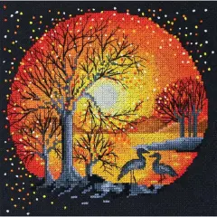 Abris Art Heron at Sunset Counted Cross Stitch Kit