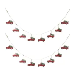 Glitzhome&reg; 6ft. Christmas Red Truck Garland, 2ct.