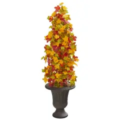 4ft. Autumn Maple Tree in Decorative Brown Urn