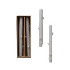 Hello Honey&reg; 10.25" Unscented Tree Branch Taper Candles, 2ct. Gray
