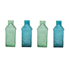 Hello Honey&reg; 10.5" Charming Glass House-Shaped Vase Set