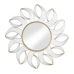 25" Golden Petals Wall Mirror