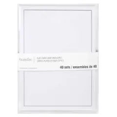 Silver Border Flat Cards & Envelopes by Recollections&trade;, 5" x 7"