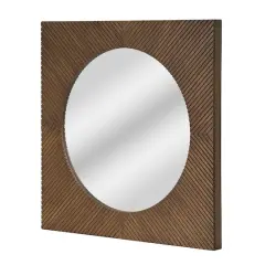 American Art Decor Carved Recollections Box Top Carved Mirror in Brown - 24" x 24"