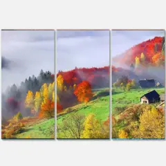 Designart - Colorful Autumn Landscape in Mountains - Large Landscape Canvas Art Print