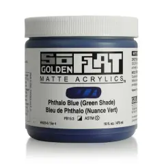 Golden&reg; SoFlat Matte Acrylic Paint, 16oz. Phthalo Blue
