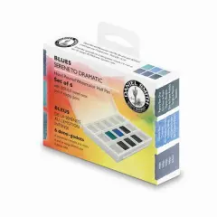 Daniel Smith Hand-Poured Watercolor Half Pan Set, Blues