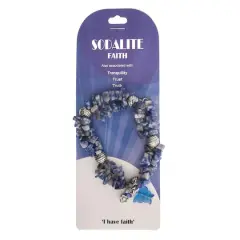 John Bead Sodalite Natural Blue Stone Bracelet with Butterfly Charm