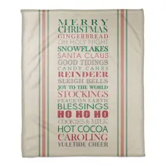 Holiday Words Coral Fleece Blanket