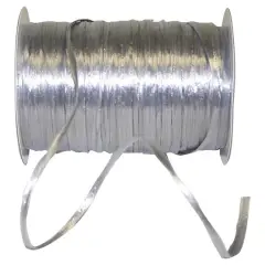 JAM Paper 1/4" Raffia Pearl Ribbon Silver