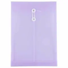 JAM Paper 9.75" x 14.5" Lilac Plastic Button String Open End Envelopes, 108ct.