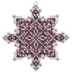 Wonderland Crafts Purple Fair Isle Snowflake Ornament Bead Embroidery on Plastic Kit