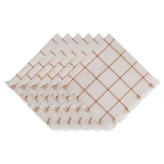 DII&reg; Honey Gold Check Fringed Cloth Dinner Napkins, 6ct.