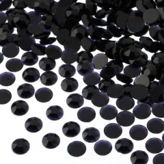 John Bead 6mm Acrylic Round Flat Back Rhinestones, 1,000ct. Black