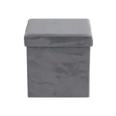 17" Modern Fabric Storage Stool Gray