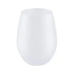 Craft Express 17oz. Frosted White Stemless Glass, 4ct.