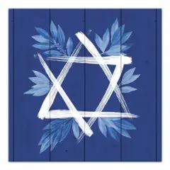 Botanical Star David 16x16 Canvas Wall Art