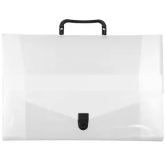 JAM Paper Clear Grid 10" x 15" Plastic Portfolio Briefcase