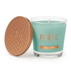 Root Candles 6.3oz. Small Scented Honeycomb Veriglass Jar Candle Crisp Linen