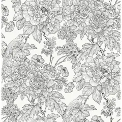 NuWallpaper Black & White Sudbury Peel & Stick Wallpaper