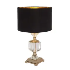 24" Gold Crystal Glam Table Lamp
