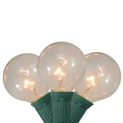 20ct. Clear G40 Globe Patio Garden Christmas Light Set With Green Wire