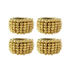 Hello Honey&reg; Mango Wood Bead Napkin Rings, 4ct.