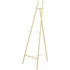 56" Gold Metal Geometric Tall Adjustable Floor 3-Tier Easel
