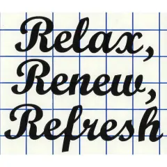 Leisure Arts&reg; Vinyl Matte Black Relax Renew Refresh Decal