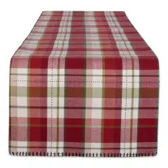 Mountain Trail Plaid Reversible Embellished Table Runner 14" x 108"