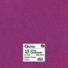 PA Paper&trade; Accents Glitter 12" x 12" Cardstock, 15 Sheets Heather Purple