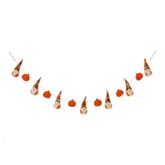 Glitzhome&reg; 6ft. Fall Gnomes Fabric Garland