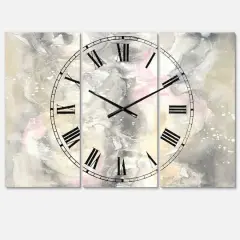 Designart Watercolor Snowflakes II Multipanel Wall Clock