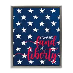 Stupell Industries Sweet Land Of Liberty Americana Floater Framed Art Gray