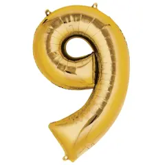 34" Gold Number Foil Balloon 9