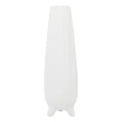 CosmoLiving by Cosmopolitan White Ceramic Contemporary Vase, 6" x 20"