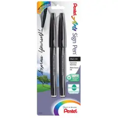 Pentel Arts&reg; Sign Pen&reg; Bold Black Set, 2ct.