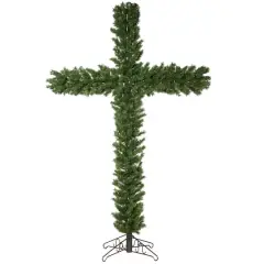 7.5ft. Pre-Lit Artificial Christmas Cross, Warm White Dura-Lit&reg; LED Lights
