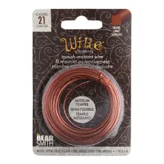 The Beadsmith&reg; Wire Elements&trade; 21 Gauge Tarnish Resistant Medium Temper Square Wire, 7yd. Antique Copper