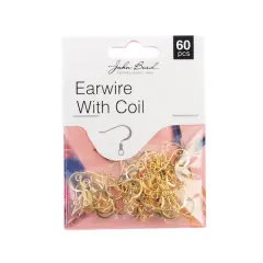 John Bead Must Have Findings 18mm Earwire with Coil, 60ct. Gold