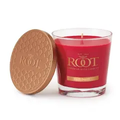 Root Candles 6.3oz. Small Scented Honeycomb Veriglass Jar Candle Hollyberry