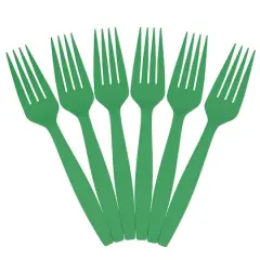 JAM Paper Premium Plastic Forks, 100ct. Green