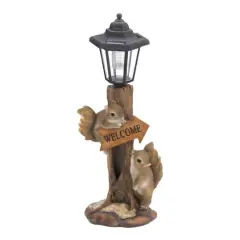 10" Friendly Squirrels Solar Figurine