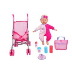 Gi-Go 14" Baby Doll With Stroller Set