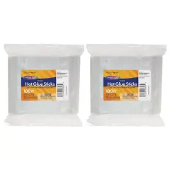 Creativity Street&reg; Clear Hot Glue Sticks Classroom Pack, 2 Packs of 100