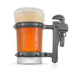 JoyJolt&reg; Tools Collection 17oz. Pipe Wrench Handle Single Beer Mug