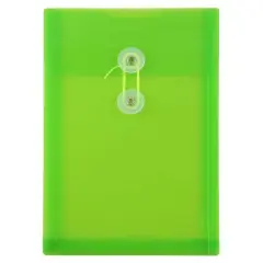 JAM Paper 6.25" x 9.25" Lime Green Plastic Button String Open End Envelopes, 120ct.