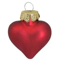Whitehurst 56ct. 2" Matte Red Glass Heart Ornaments