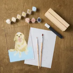 5" x 7" Golden Retriever Paint-by-Number Acrylic Surface Kit by Artist's Loft&reg;